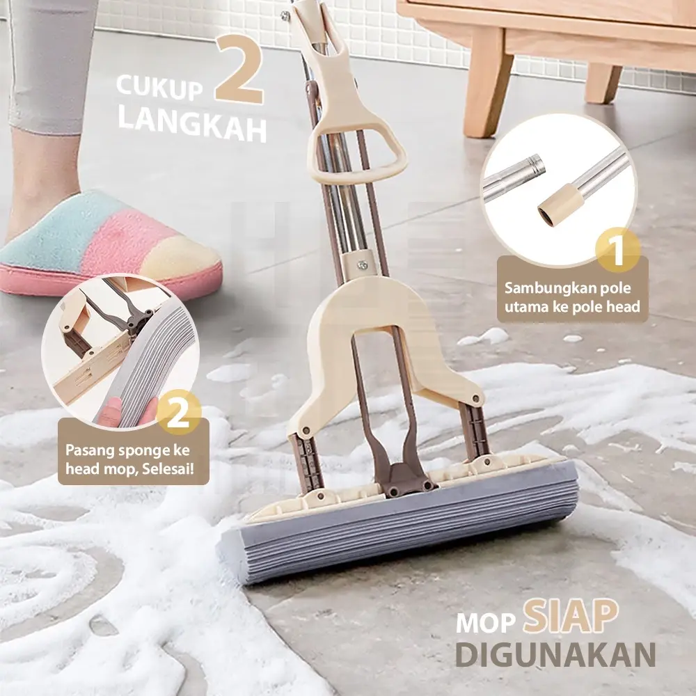 Alat Pel Lantai Spons Ultra Mop Spongy Pel Lantai Karet 28cm Pel Praktis Serbaguna HMT-1