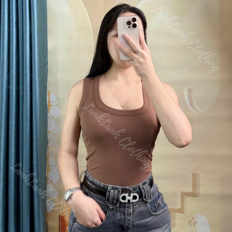 Áo ba lỗ cổ vuông nữ , lộ vừa đủ, đẹp hết mức. Chất liệu gân tăm. Mặc thoáng mát, co giãn 4 chiều. 3