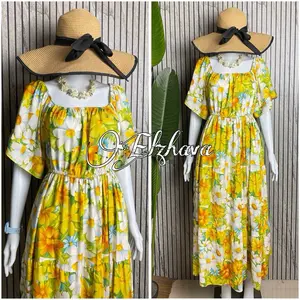 Elzhava Dress Pantai / Dress Liburan Santai / Dress busui Bumil Panjang Nyaman Wanita