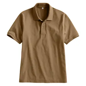 Kaospolos - Kaos Kerah Polo Shirt Pria Polos Cokelat Baju Atasan Lengan Pendek Katun Casual Kancing