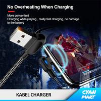 Gambar Kabel Data USB Charger Tipe C Gaming Nilon 90° L Shape USB Type-C Nylon LED Fast Charging - 1M - LED dari CyanMart Kota Administrasi Jakarta Barat 5 Tokopedia