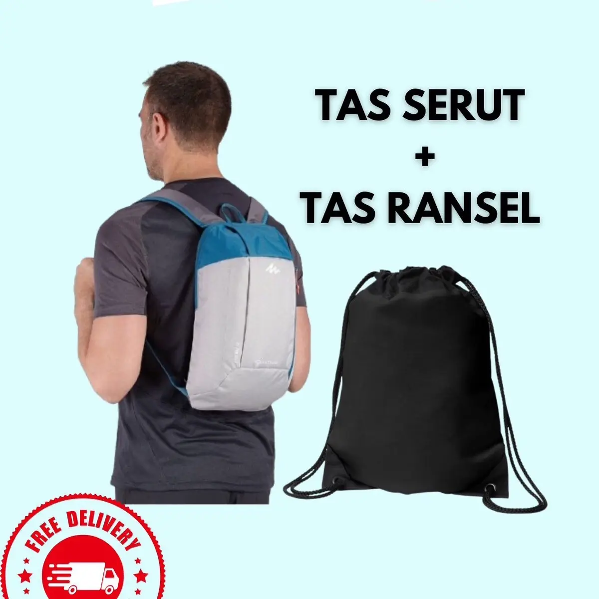 Tas olahraga/tas ransel serut/tas serut/tas parasit/tas ransel mini