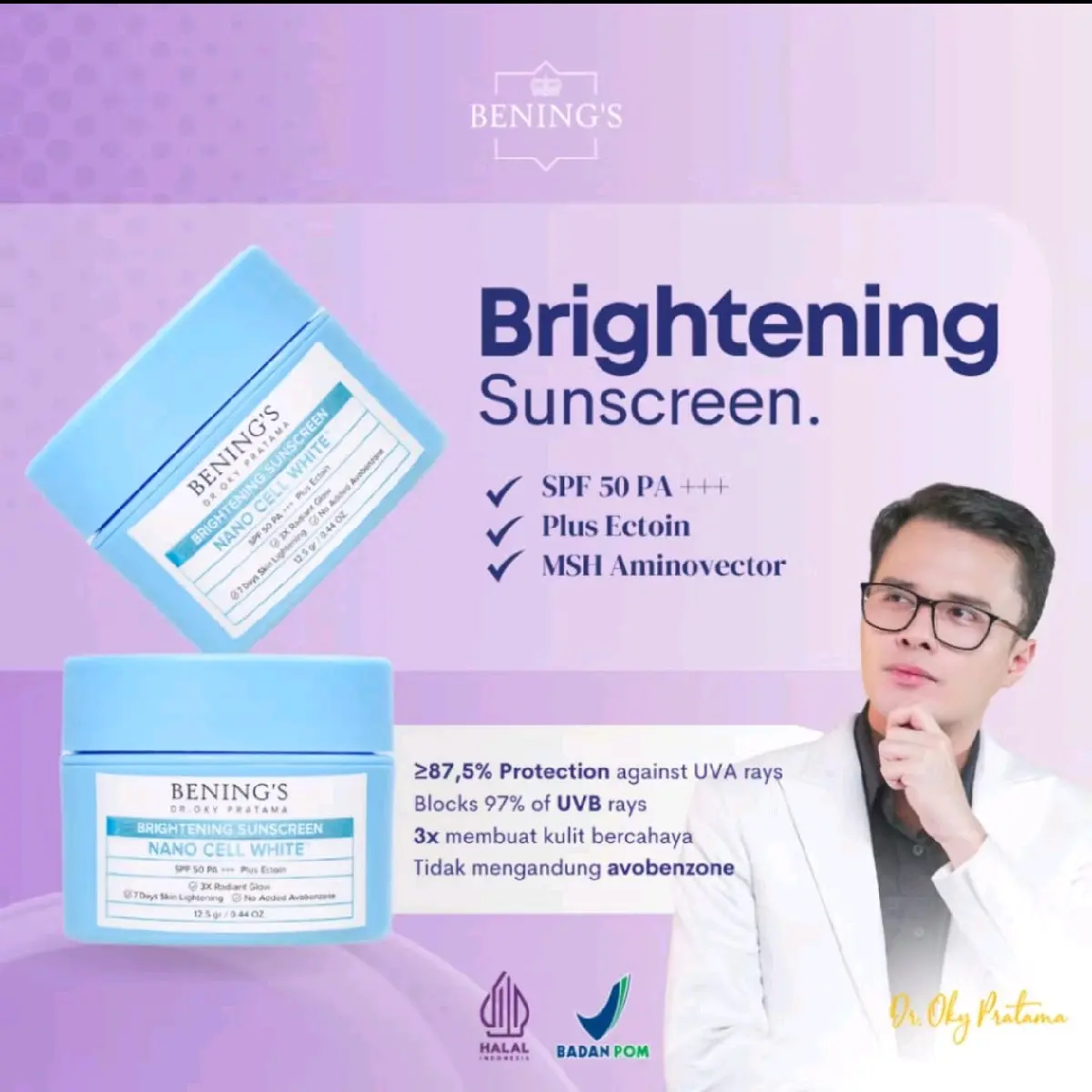 BENINGS SKINCARE  BRIGTENING SUNCREEN SPF 50 DAY CREAM ORIGINAL
