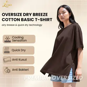 Kaos Wanita Oversized Premium Tee High Slits with Cotton DryBreeze Cooling Sensation Quick Dry