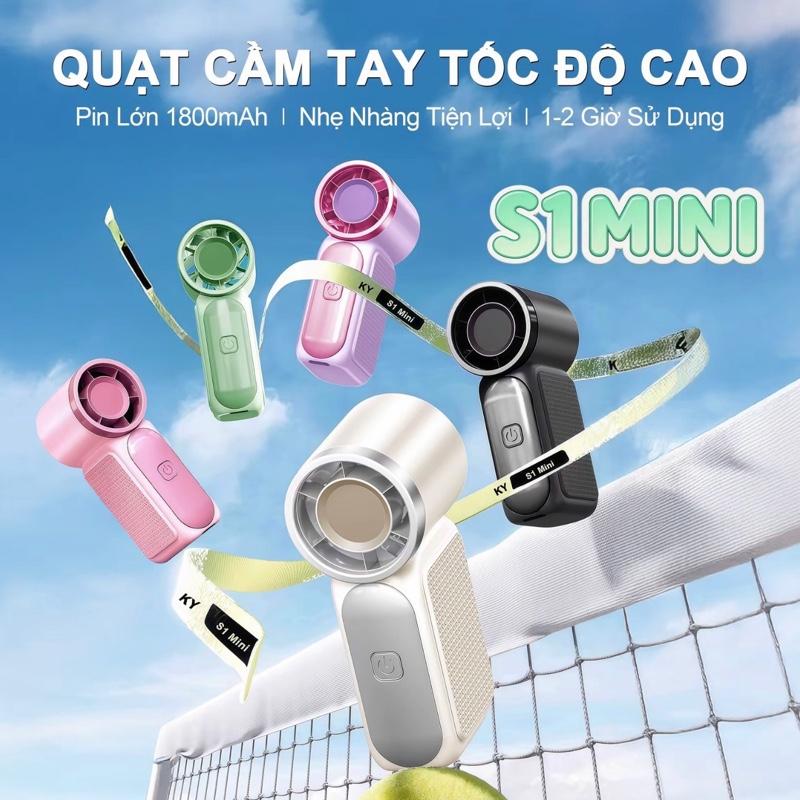 Quạt Cầm Tay Mini S1MINI Tốc Độ Cao 100 Cấp Độ Gió Màn Hình LED Kích Thước Nhỏ Gọn