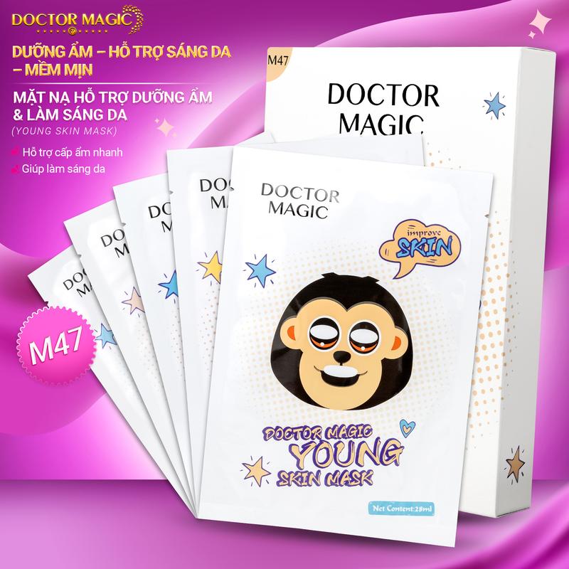 M47 - Mặt Nạ Hỗ Trợ Dưỡng Ẩm & Làm Sáng Da Doctor Magic - Young Skin Mask - 28ml*5miếng - Dưỡng Da Mặt Đắp Mặt 