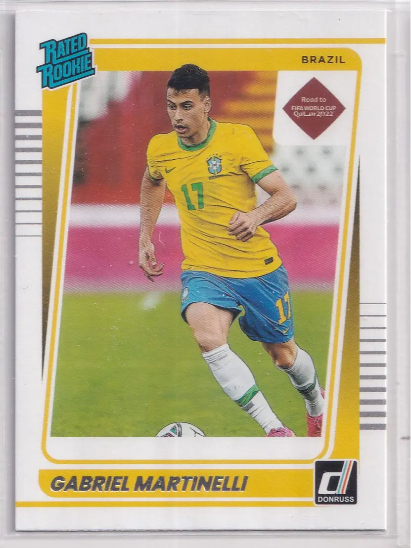 2021-22 Panini Donruss Road to Qatar #182 Rated Rookie Gabriel Martinelli