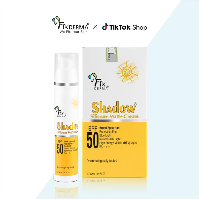 Kem Chống Nắng FIXDERMA Shadow Silicone Matte Cream SPF 50 Giúp Bảo Vệ Da Trước UV Và HEV 50ml [Hùng Lợi]