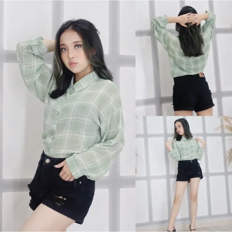 [Basica Moda] 8592 Atasan Top Kemeja Wanita Lulu Chiffon Oversize 7