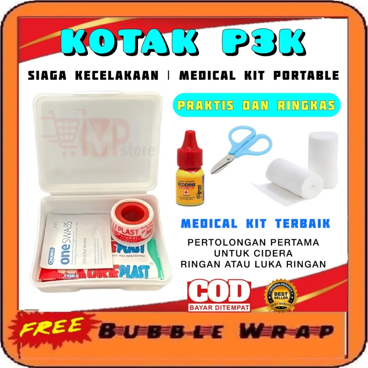 Kotak P3K Motor Mobil Lengkap Isi | Siaga Kecelakaan First Aid Kit Praktis Portable | KOTAK P3K MINI - MEDICAL KIT DARURAT