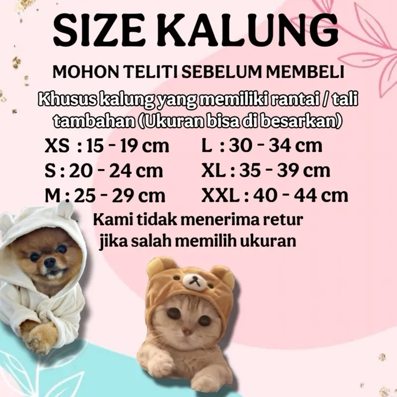 Kalung Kucing Anjing BISA CUSTOM NAMA |Liontin Kucing Anjing Custom Nama | pet collar | kalung rantai kucing | kalung preman 7