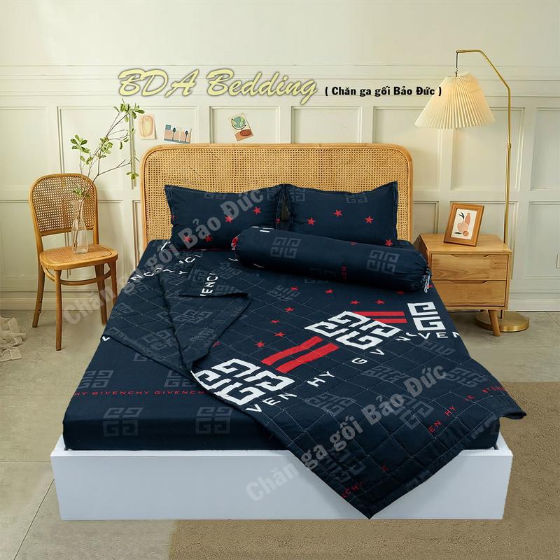 set ga giường 5 món cotton poly, chăn hè trần bông, 1 ga giường, 2 vỏ gối nằm, 1 vỏ gối ôm set chăn ga 5 món gagiuong giare