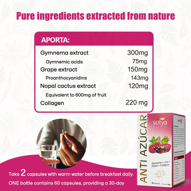 Product Introduction of 【Oxeagle】Metabolic Support Capsules Supplement | Enhance Skin Elasticity | Gymnema/Grape/Collagen Natural Plant Extracts | Sweet Craving Control | 60 Capsules/Bottle 32