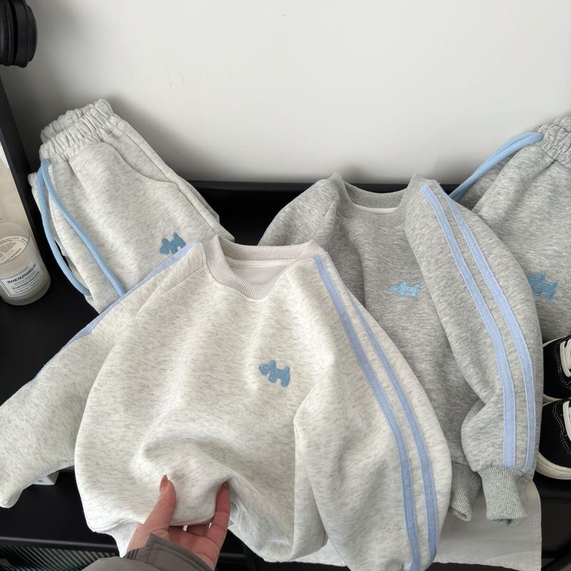   Hàng QCCC fom rộng  Bộ quần áo nỉ QC chất vải nỉ hai da dày dặn không bai xù lông thêu hình CÚN XANH viền thể thao năng động cho bé trai đi học đi chơi size 9-35kg 