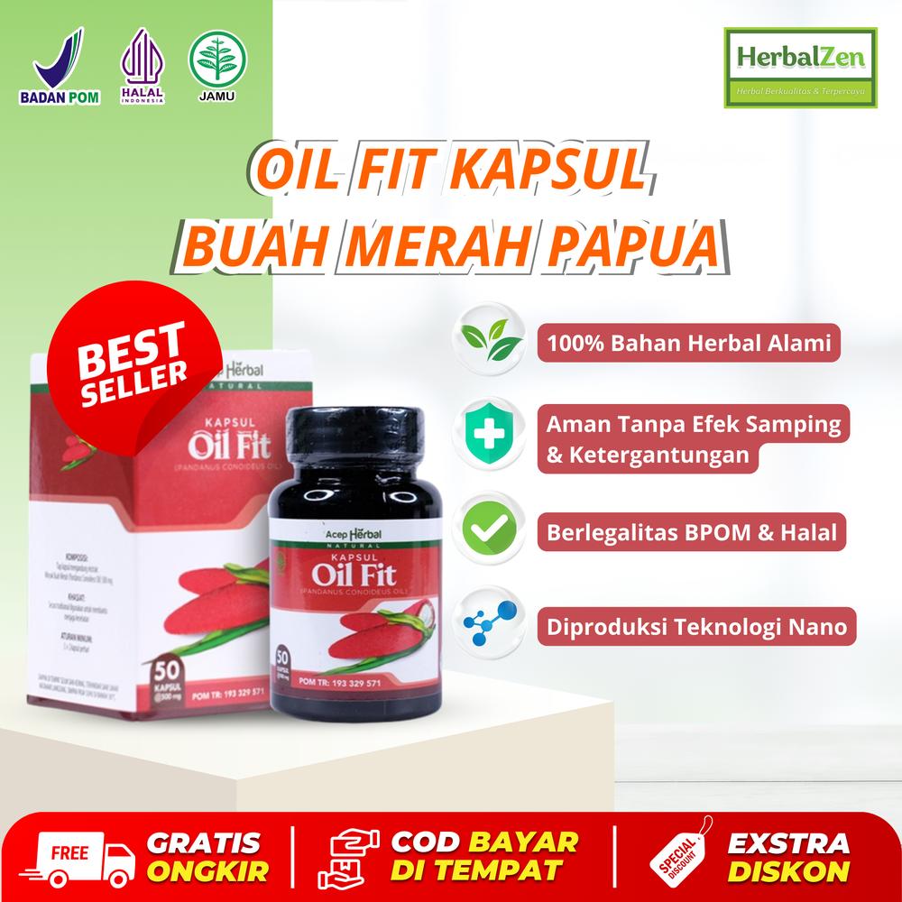 Oil Fit Kapsul Buah Merah Papua Original isi 50 Kapsul Herbal Asli