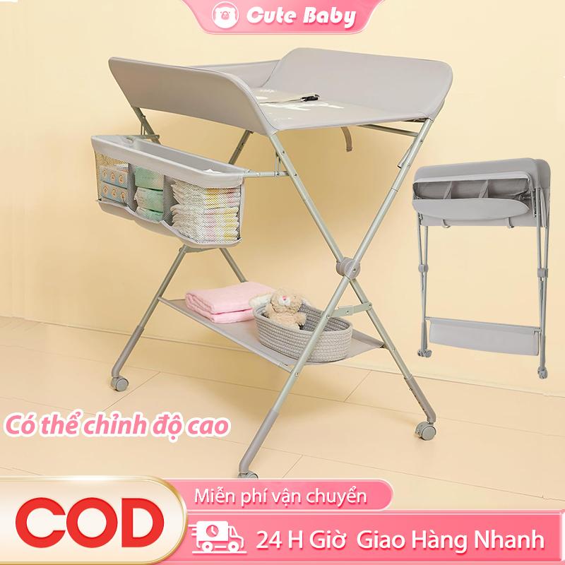  Bàn thay tã cho bé Bàn Chăm Sóc Em Bé Di Động3 mức nâng hạ có thể giặt gấp gọn 