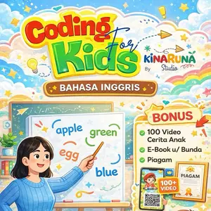 Coding Bahasa Inggris Anak Aktivitas 50 Lembar A5 100 Video Cerita Anak Piagam 50 Lembar Ukuran A5 Books