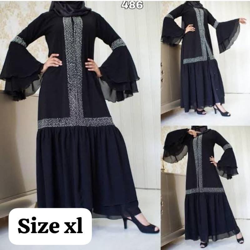 Abaya TEBUS MURAH mulai dari HARGA 100 sampai 150 Ribuan Aja Gamis Wanita Muslim Dress Maxi Arab Hitam 2