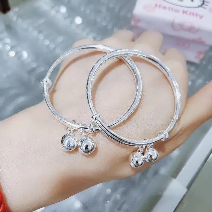 Gelang Loceng, Fesyen Korea, Untuk Wanita, Warna Perak, Sesuai sebagai Hadiah Kawan Baik, Gaya Ins
