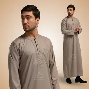 Al Bukhori - TENCEL Gamis Thobe Jubah Pria Bodyfit Reguler Dewasa Premium Lengan Panjang - Jubah Ammar