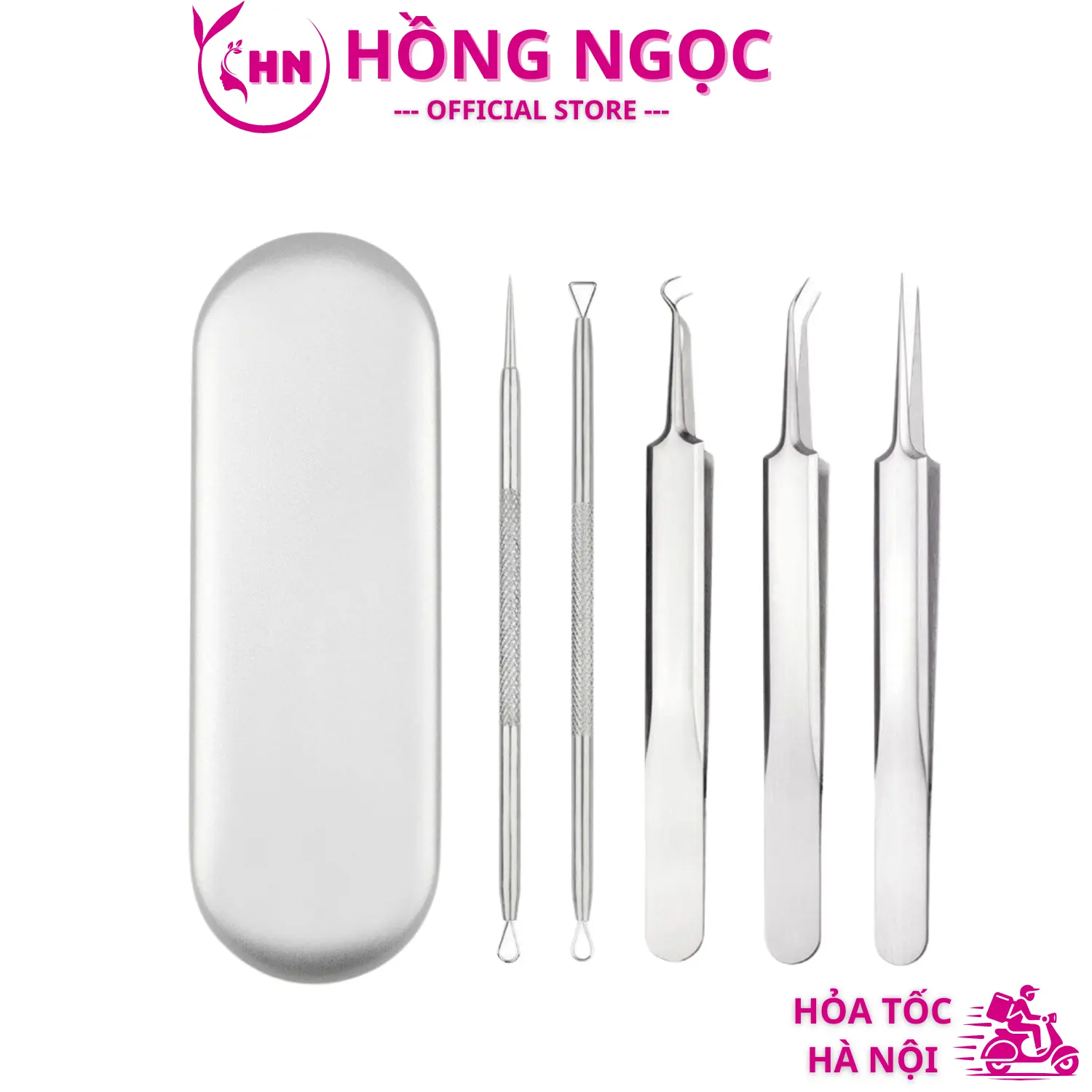 Bộ Nặn Mụn 5 Chi Tiết Inox 304