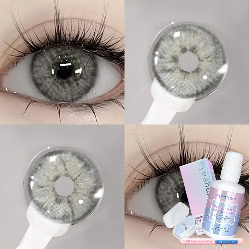 EyeshareID Minus (-1.00-6.00) Set Lensa Lembut Hijau Estonia Baru 14.5mm (Air Lensa Lembut 120ml + Kotak Perawatan) Lensa Kontak Berwarna Cocok untuk Penggunaan Sepanjang Tahun Lensa Kontak Lensa Lembut Udara Lembut Softlens Soflen 6