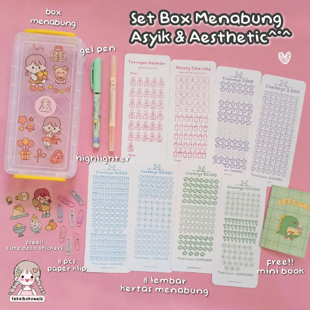 SET BOX MENABUNG ASYIK & AESTHETIC VOL.1 Paper Stationery