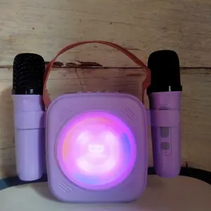 GOOJODOQ AB4103 GOOJODOQ Speaker Bluetooth Karaoke Portable Dual Mic Wireless Voice Changer RGB Lighting BT/AUX/TF Card