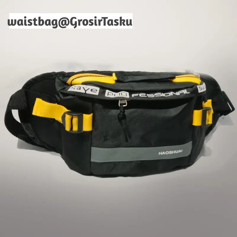 DAPAT 2 TAS WAISTBAG DAN SLINGBAG Pinggang Hitam Pria With Lock Tak Ada 5