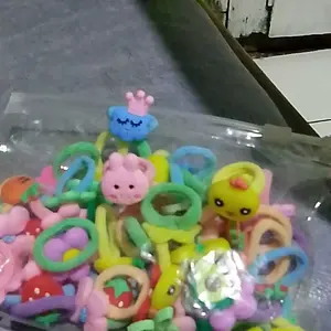 CALLA Ikat Rambut Anak Perempuan Gaya Korea 50/100Pcs/Set Karet Kartun Lucu Elastis Tinggi Tahan Lama Aksesori Rambut Mode Cantik Fashion