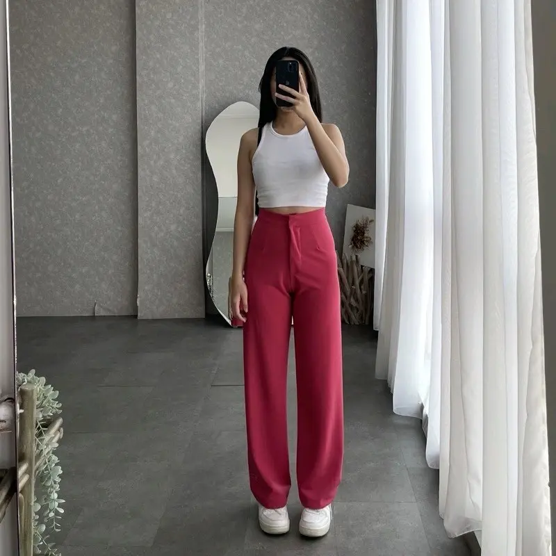 Loose Pants Scuba Wanita - Celana Anti Kusut - Celana Kulot Wanita - Kulot Scuba Premium - Celana Kantor Formal 3