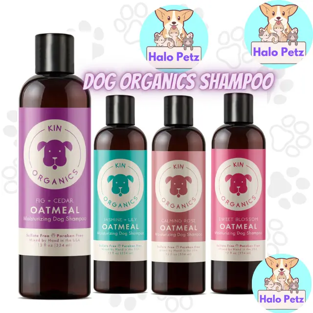 Kin+Kind KIN ORGANICS Dog Shampoo size: 12oz(354ml)- Jasmine & Lilly Shampoo/Fig & Cedar/Calming Rose/Sweet Blossom O