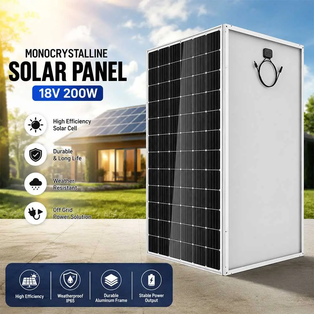 Solar Panel Monocrystalline Silikon Off Grid 18V 200W - SFM-200