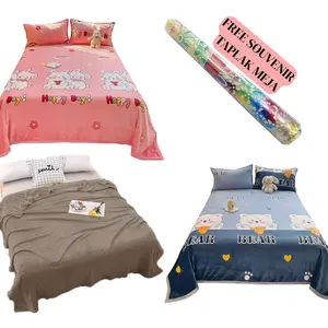 Paket Hemat 3 PCS Selimut Motif & Polos Ukuran 135x190 cm