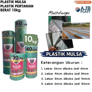Plastik Mulsa Hitam Perak Berat 10kg Cap Badak Milenial | Termurah | Untuk Pertanian dan Perkebunan Tanaman Pupuk