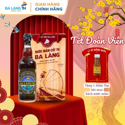  Xách Nước Mắm Cốt Ba Làng TH 400 Năm Truyền Thống Chai Thủy Tinh 500ml Combo 2 Chai 