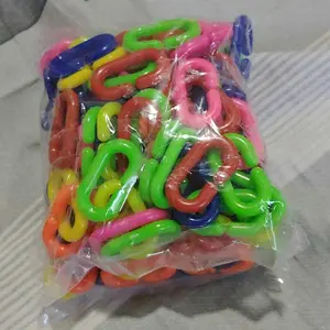 (100 Grm)-+90 pcs Mainan Anak Rantai Geometri/Meronce Rantai