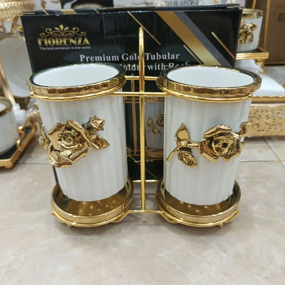 tempat sendok cab 2 gold bunga timbul