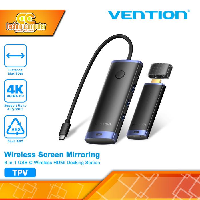 Gambar VENTION Multi-Function 6-in-1 Type-C Wireless HDMI Docking Station - TPV dari Techno Computer Bali Kota Denpasar Tokopedia