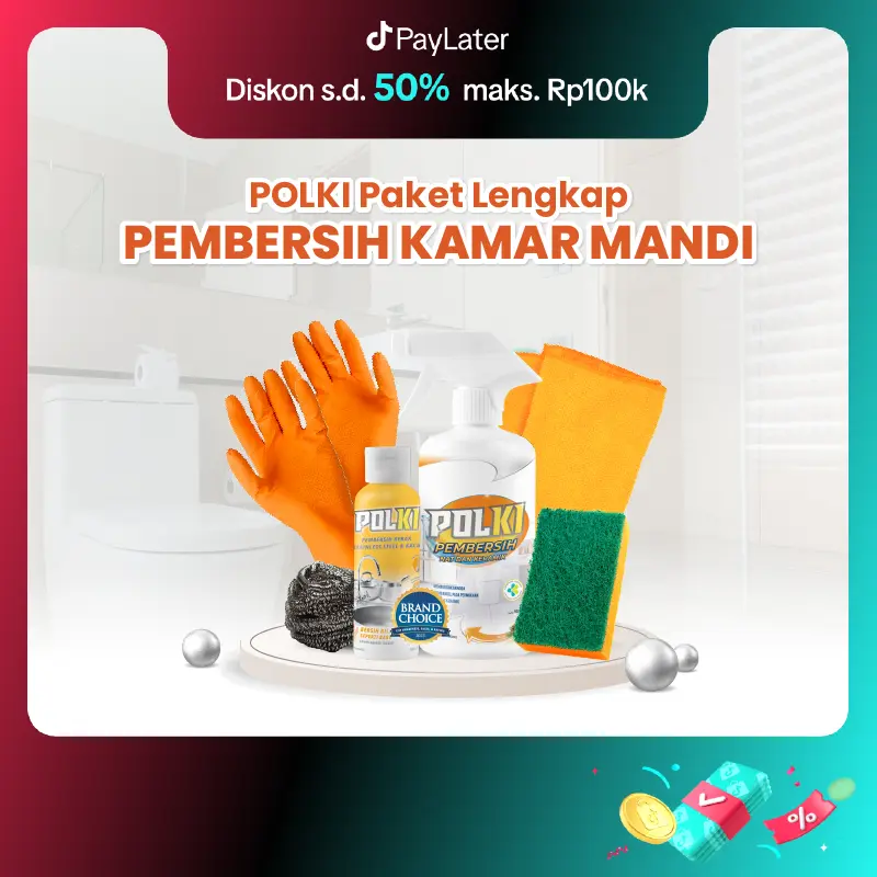 POLKI PAKET LENGKAP KAMAR MANDI - Cairan Pembersih Kerak dan Kotoran Toilet Sarung Spray