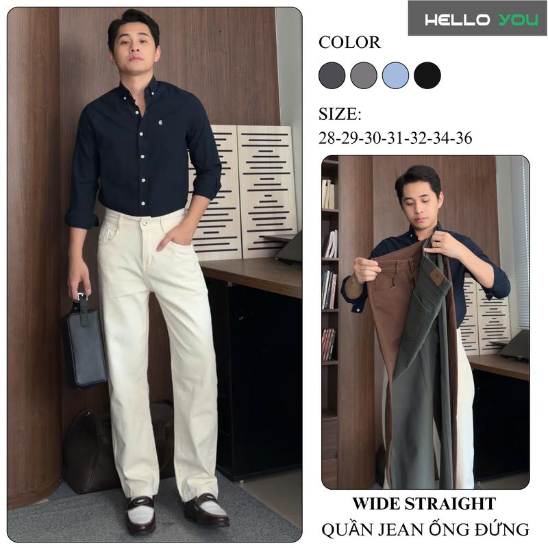 KAKI JEANS - Quần Suông ống đứng chất kaki dày dặn phong cách trẻ trung thanh lịch 3 màu: Rêu, Be, Đen.