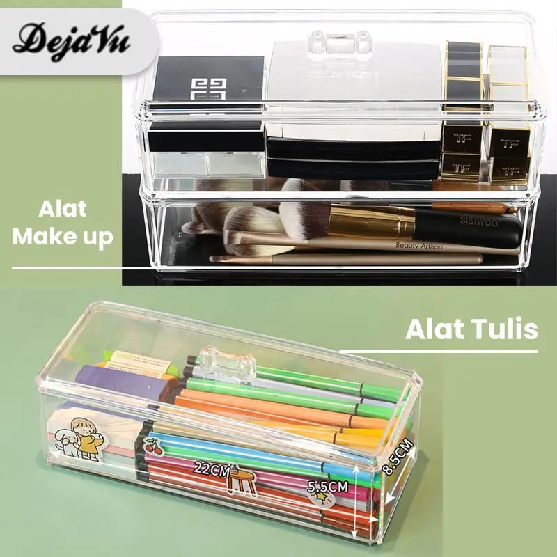 Dejavu Rak Kosmetik Acrylic Kapas Kotak Make Up Tempat Kosmetik Penyimpanan Brush Lipstik HRM317 5