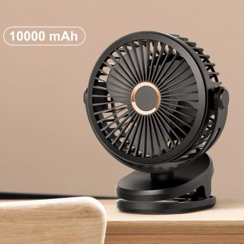 Hàng Loại 1 Quạt tích điện mini 5 tốc độ gió tích hợp đèn ngủ quạt để bàn nhỏ gọn pin 10000mAh