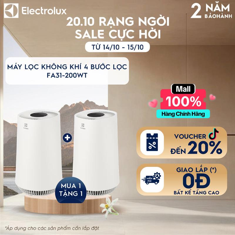 [MUA 1 TẶNG 1] Máy lọc không khí Electrolux 4 bước UltimateHome 300 cho phòng 26m2 - FA31-200WT Làm Sạch