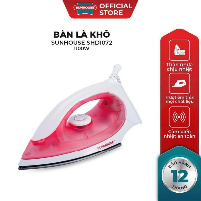 Bàn là khô Sunhouse SHD1072 màu hồng