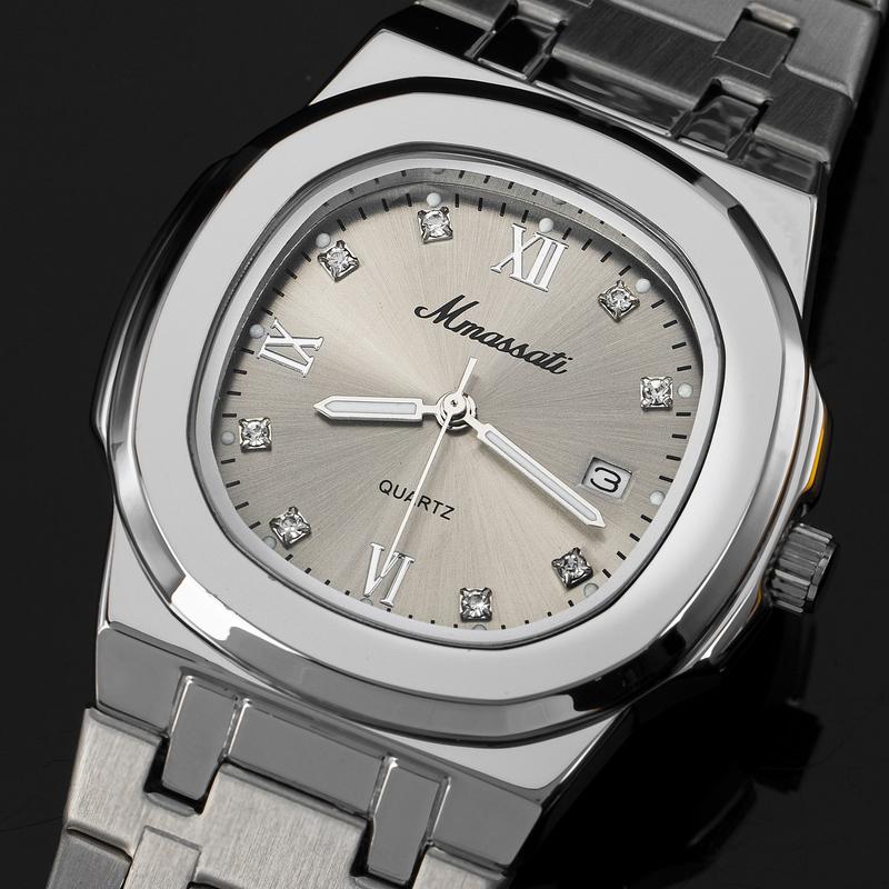 [ MMASSATI X HP ] N525_XAM - Đồng hồ sở hữu vẻ đẹp luxury tối giản, lấy cảm hứng từ những mẫu đồng hồ thể thao sang trọng với dây thép tích hợp