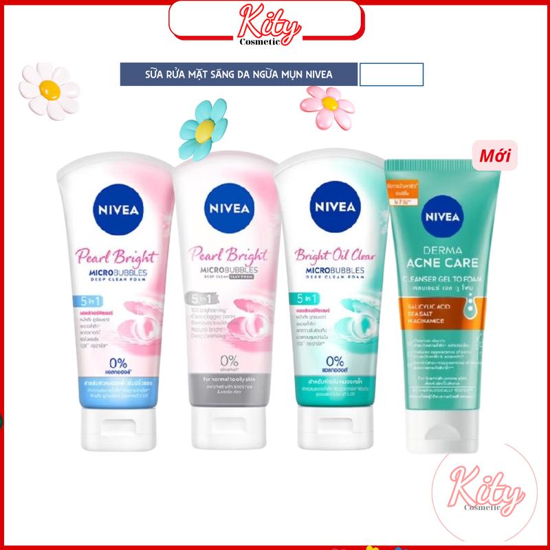 Sữa Rửa Mặt Làm Trắng Ngừa Mụn Nivea Dành Cho Nữ 100ml