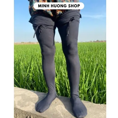 Tất Vải Ủng Vải Co Giãn 4 Chiều Dài Tới Đùi Có Dây Buộc Sử Dụng Làm Đồng Đi Cấy Cắt Lúa Lội Bùn Làm Vườn