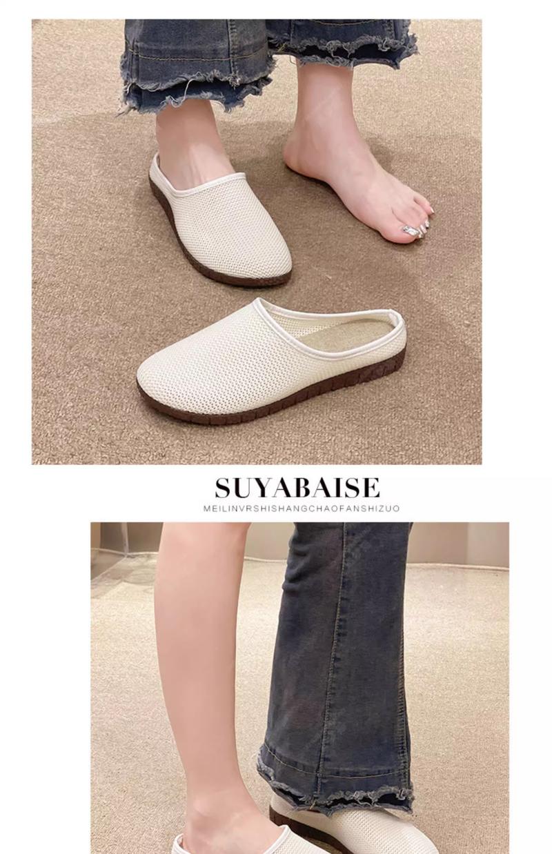 Product Introduction of 2025 New Summer Women's Closed - Toe Half Slippers. These mesh - ventilated, versatile and wearable - outdoors sandals feature an ethnic style, inspired by traditional Laobeiing cloth shoes. 15