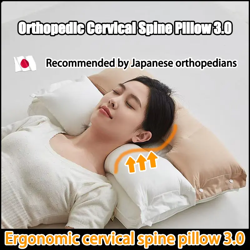 【Free Gife】Neck Support Ergonomic Pillow Neck Pain Relief Orthopedic Pillow Cervical Latex Pillow For Sleeping Neck Pain Travel Orthopedic Pillow With Neck Support
